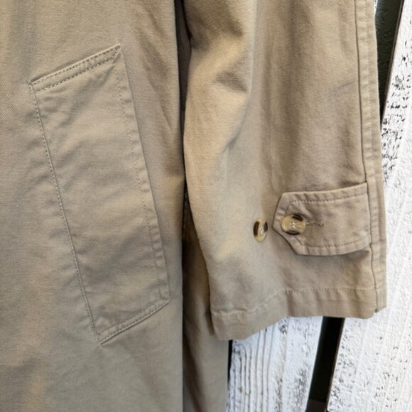 VTG Britches Great Outdoors Duster Jacket Mens Large Trench Khaki Button Cotton - Picture 5 of 13